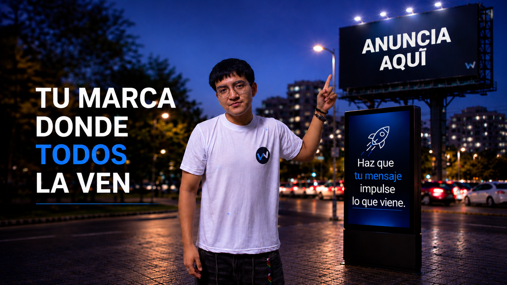 Campana publicitaria visible en via publica